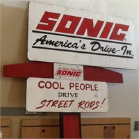 WOODEN SONIC DISPLAY SIGN 97" X 48"