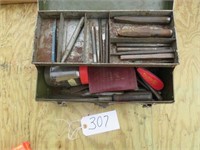 Metal Tool Box w/Chisels