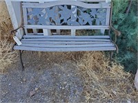H- Cast Iron And Wood Park Bench