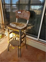 Vintage 1950's Kitchen Chair w/ Step Ladder