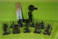 12 Candle Holders & Rain Gauge