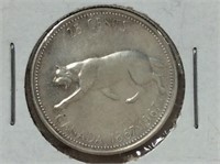 1967 Can 25 Cents Silver Vf