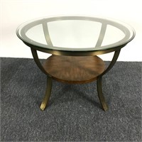 Lamp Table with Beveled Glass Top