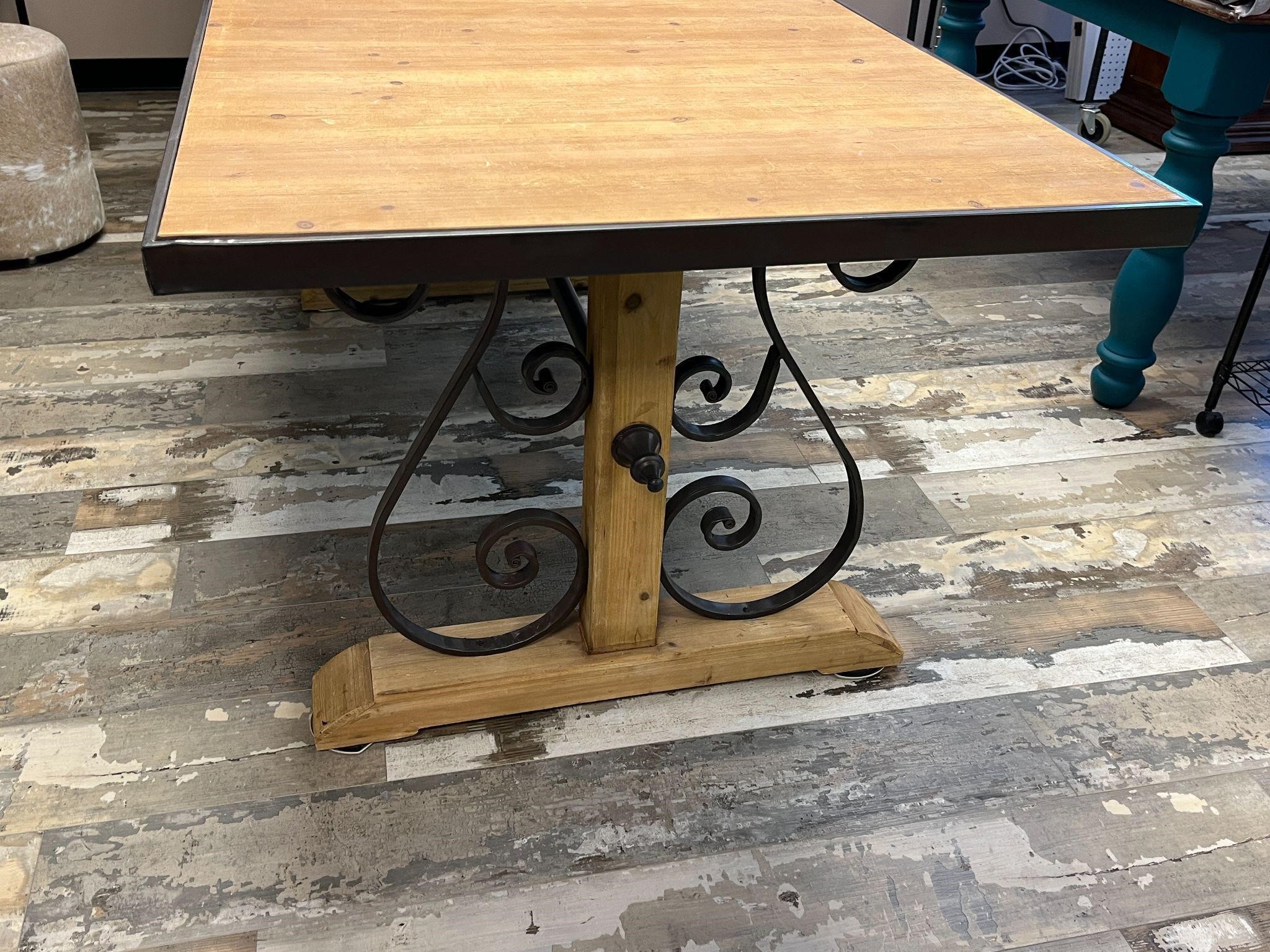 (Reserve $100) Display Table Scroll Ironwork Legs