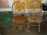 2 wooden chairs