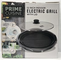 Prime Cuisine 12 Inch Indoor Electric Grill w/Lid!