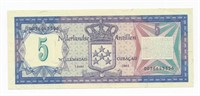 1984 Netherlands Antilles 5 Gulden Note