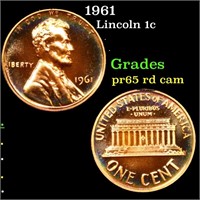Proof 1961 Lincoln Cent 1c Grades Gem Proof Red Ca