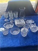 Antique dishes, goblets, creamers & sugars