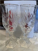 Pair of Crystal Candleholders 11 3/4" Tall