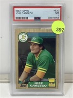 PSA 7 1987 Topps Jose Canseco #620 Cased & Graded
