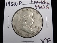 1952 P FRANKLIN HALF DOLLAR 90% XF