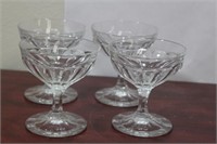 Set of 4 Heisey Stem Glass Cups