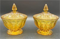 2 VTG ANCHOR HOCKING FAIRFIELD COMPOTE DISHES