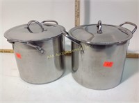 Two small stock pots