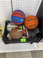 Lot - basketballs golf balls baseballs football