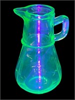 Uranium Glass Syrup pitcher dispenser no lid