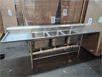 3 COMP SINK WITH 2 DRAINBOARDS 103" X 26"