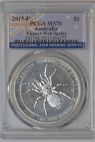 2015 Australia Funnel Web Spider 1 ozt Silver .999