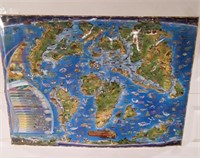 54X38 PREHISTORIC WORLD MAP