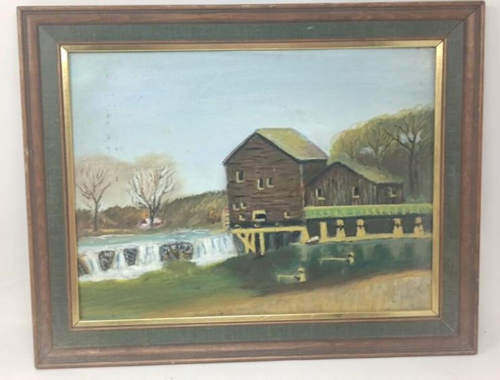 Vintage Unsigned Framed Painting 15x19