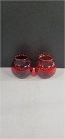 Pair of Vintage Anchor Hocking Royal Ruby Glass