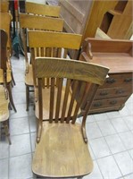 (4)Vintage wood kitchen table chairs.