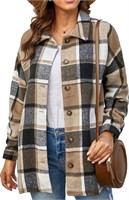 Large size GEOUSLY Womens Casual Flannel Wool