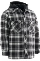 XL size FORCEFIELD Grey Plaid Hooded Quilted