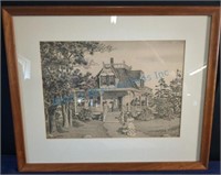 Frame picture Victorian home