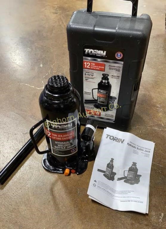 Unused Torin 12 Ton Hydraulic Bottle Jack