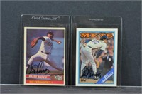 2 Autographed Sid Fernandez Baseball Cards, 1 RC