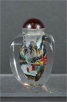 Reverse Painted Crystal Chinese Snuff Bottle