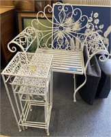 METAL PATIO CHAIR & NEST OF TABLES
