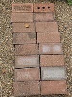 14 Pavers 8 X 4 X 2¼" & 2 Bricks