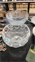 2 GLASS CENTERPIECE BOWLS