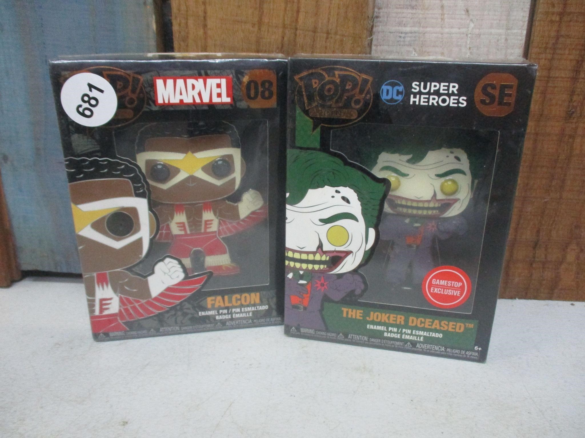 2 Funko Pop Enamel Pins