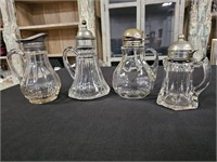 4 Glass Syrup Pitchers