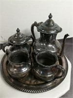Antique Embossed Serving Set from Rochester NY