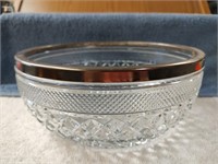 Falstaff England Silverware Rimmed Pressed Glass