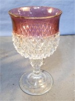 Diamond Point Indiana Glass goblet