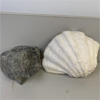 Large Seashell & Mineral Rock