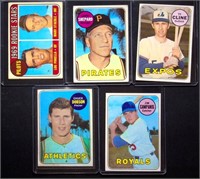 (9) 1969 Topps BB Cards w/ #394 Lou Piniella RC, +