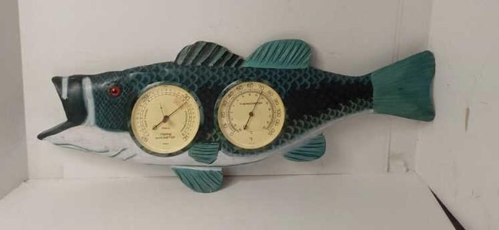 Vintage Sunbeam Fishing Thermometer Fish U16B