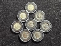 Roosevelt Dimes - var. dates 1962-1972 (8 coins)