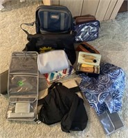 Lot of miscellaneous travel: organizing bags