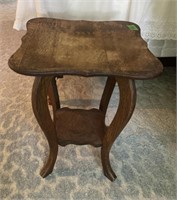 Antique wood side table-14” square x 18” tall