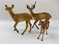 (3) Vintage Hong Kong Plastic Deer Family