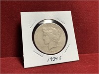 1934-S UNITED STATES SILVER PEACE DOLLAR