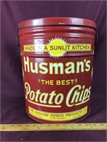 Vintage Husman’s Potato Chip Can